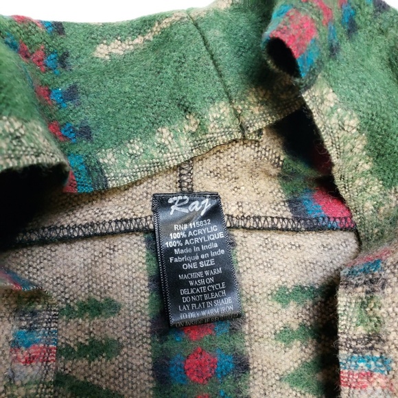 Raj Blanket Fringe Vest Southwest Aztec Boho OS - Picture 2 of 2